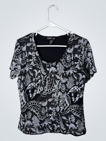 Black and White Paisley Blouse