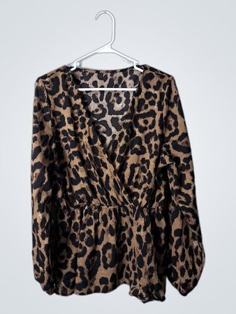 Leopard Print Wrap Top