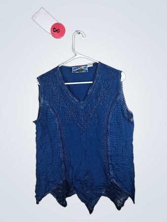 Blue Crochet Vest