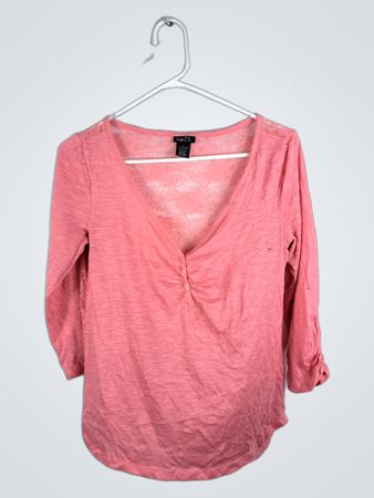 Rue 21 Pink Lace Back V-Neck Top