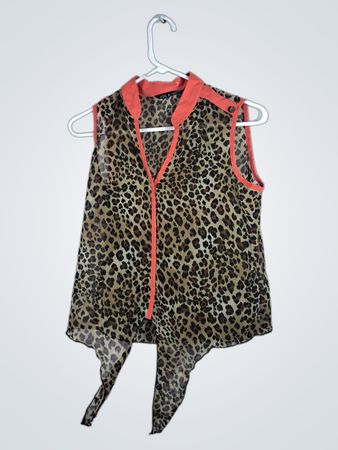 Zac & Rachel Leopard Print Sleeveless Top