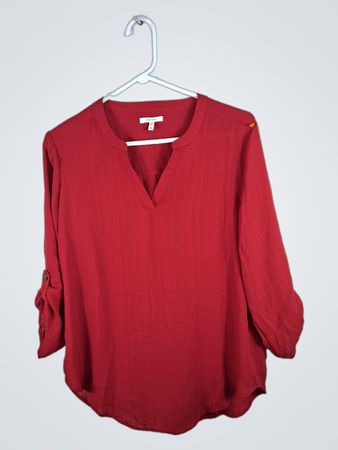 Maurices Red Button-Down Shirt