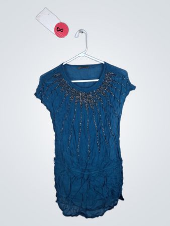 Suzy Shier Embellished Tunic Top