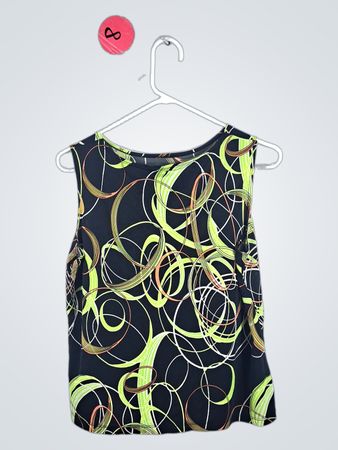 Blouse with Green Swirls