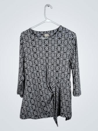 Chico's Black and White Patterned Top