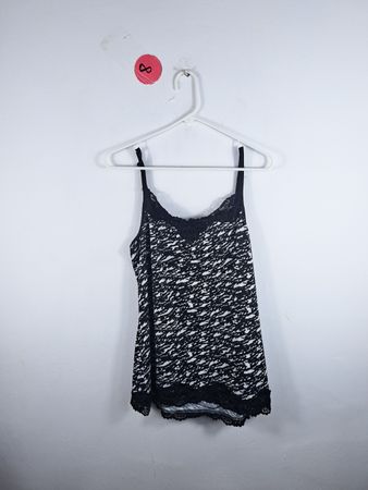 Black and White Lace Camisole