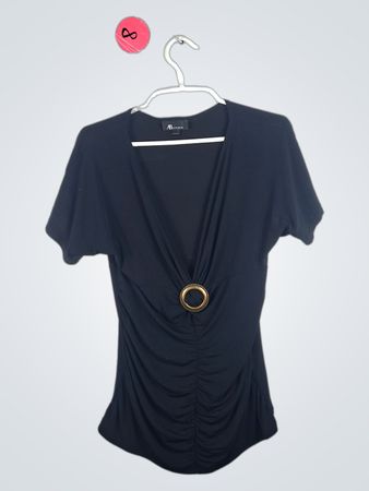 Black Short-Sleeve Top