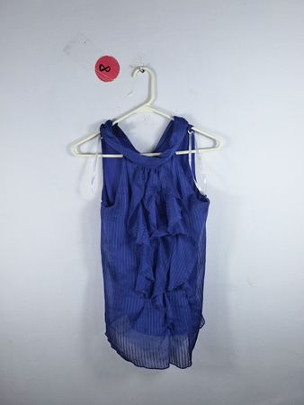 Blue Striped Sleeveless Top