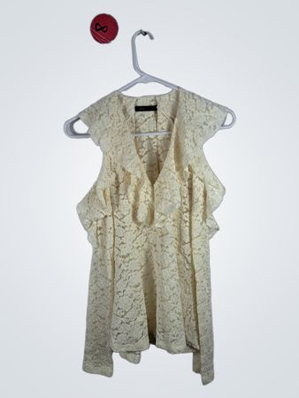 BCBGMAXAZRIA Lace Cold Shoulder Top