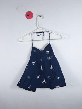 Navy Blue Sailboat Romper