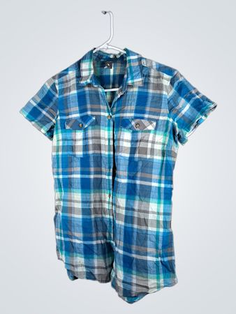 Eddie Bauer Women's Small Blue Plaid Romper
