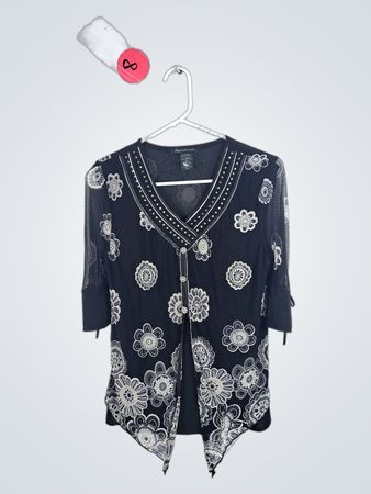 Appointments Black Floral Blouse