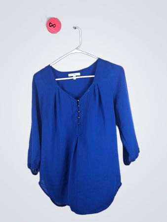 Pale Sky Blue Button-Up Blouse