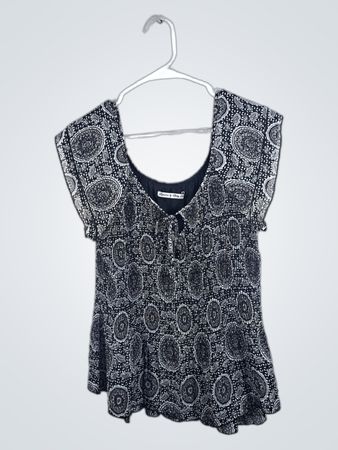 Black and White Paisley Top
