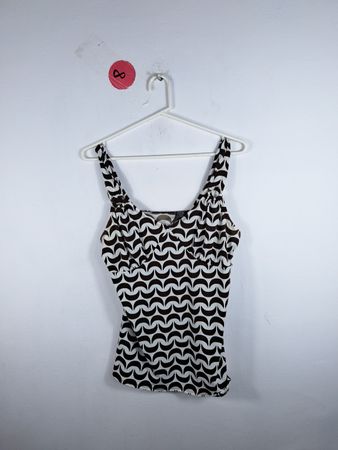 Black and White Patterned Tank Top