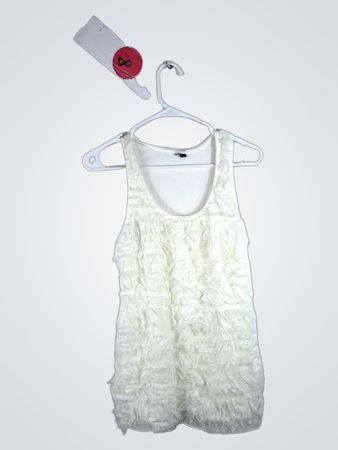 White Ruffled Tank Top