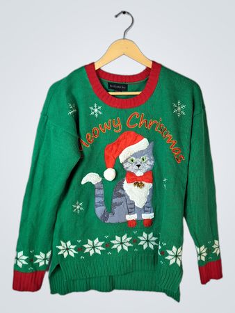 Blizzard Bay Snowy Christmas Cat Sweater