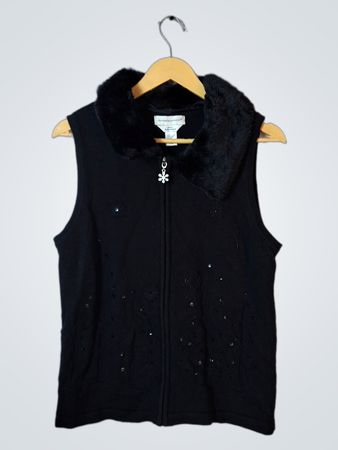 Christopher & Banks Black Sleeveless Vest