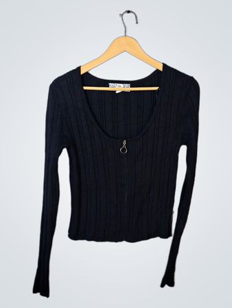 PINK Ribbed Long Sleeve Top