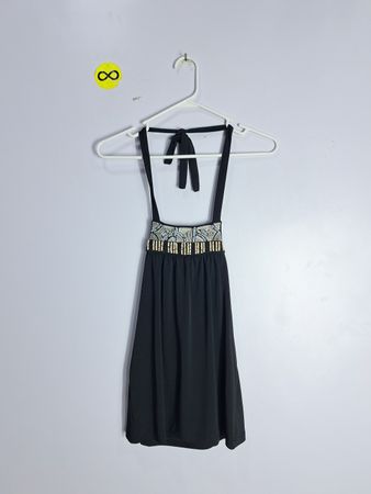 Black Dress with Beaded Waist
