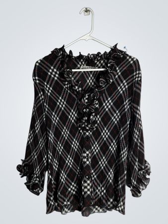 Black Plaid Blouse