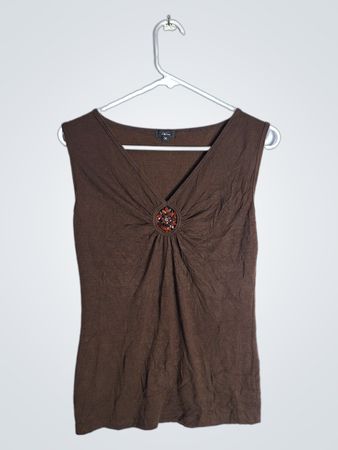 Brown Sleeveless Top