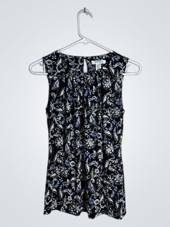 White House Black Market Sleeveless Floral Print Top