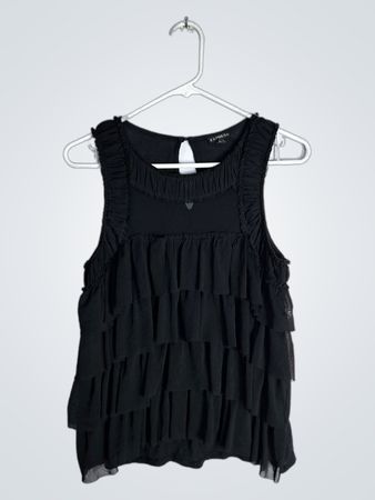 Black Ruffled Tank Top Dress