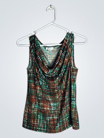 Tahari Sleeveless Cowl Neck Top