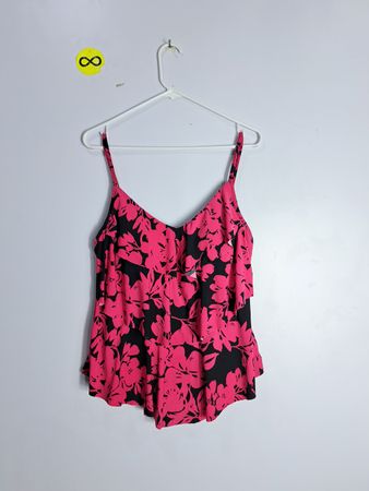Pink and Black Floral Camisole