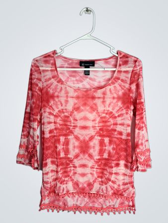 INC International Concepts Pink Tie-Dye Blouse