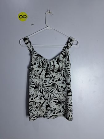 Black and White Floral Tank Top