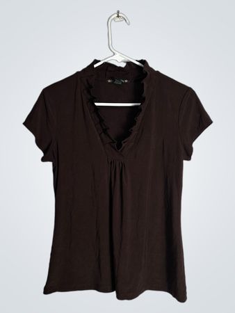 Brown Short-Sleeve Top