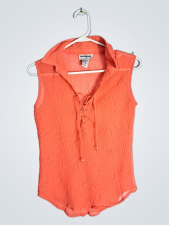 Orange Sheer Blouse