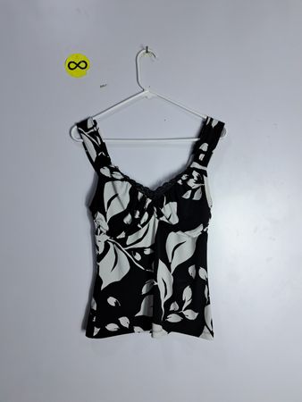 Black and White Floral Top
