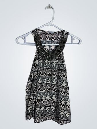 Charlotte Russe Graphic Beaded Tank Top