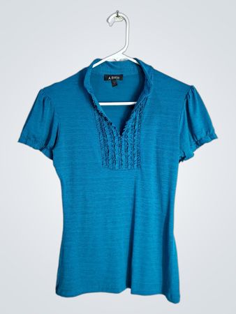 A.BYER Teal Short-Sleeve Top
