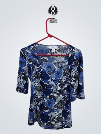 & by Nine West Floral Print 3/4 Sleeve Top