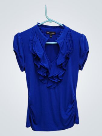 heartsoul Blue Ruffled Top