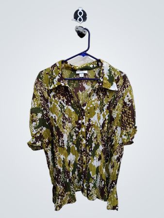 Dressbarn Printed Pleated Blouse