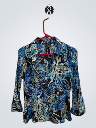 Blouse with Blue Pattern