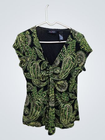 Axcess by Liz Claiborne Women's Green Floral Print Blouse