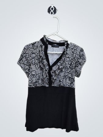 Black and Gray Lace Top