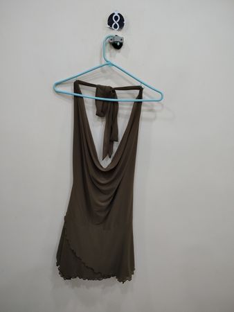 Brown Drape Detail Top