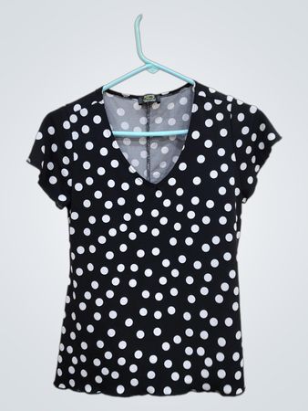 Black and White Polka Dot Top