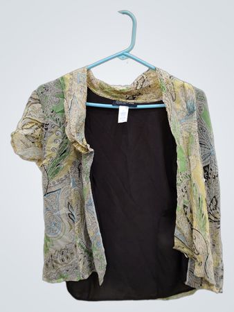 Jones New York Collection Paisley Print Sheer Cardigan