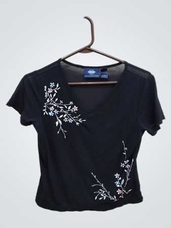 Black Embroidered Top