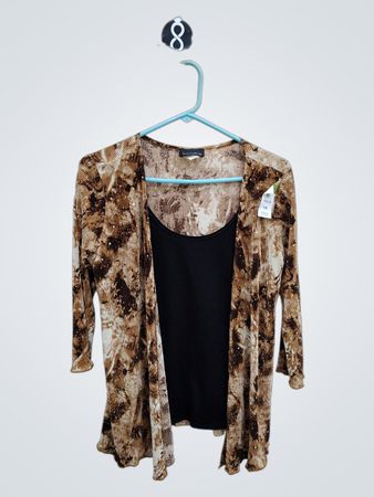 Brittany Black Brown Sequined Top