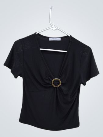Wild Love Black V-Neck Top