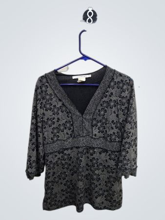 Studio M Black Floral Blouse